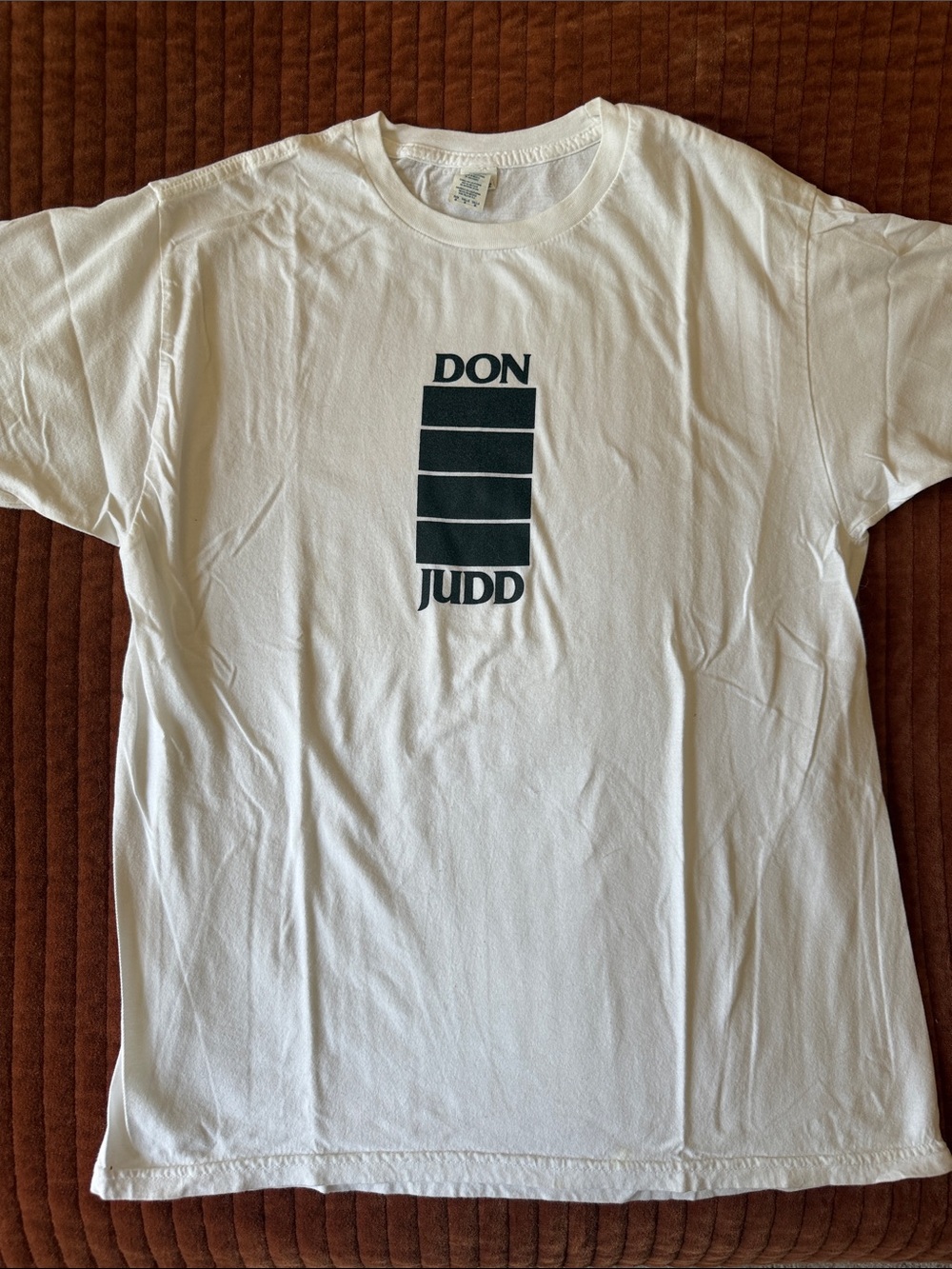 Donald Judd with Black Flag-esque logo Graphic Crewneck T‑Shirt